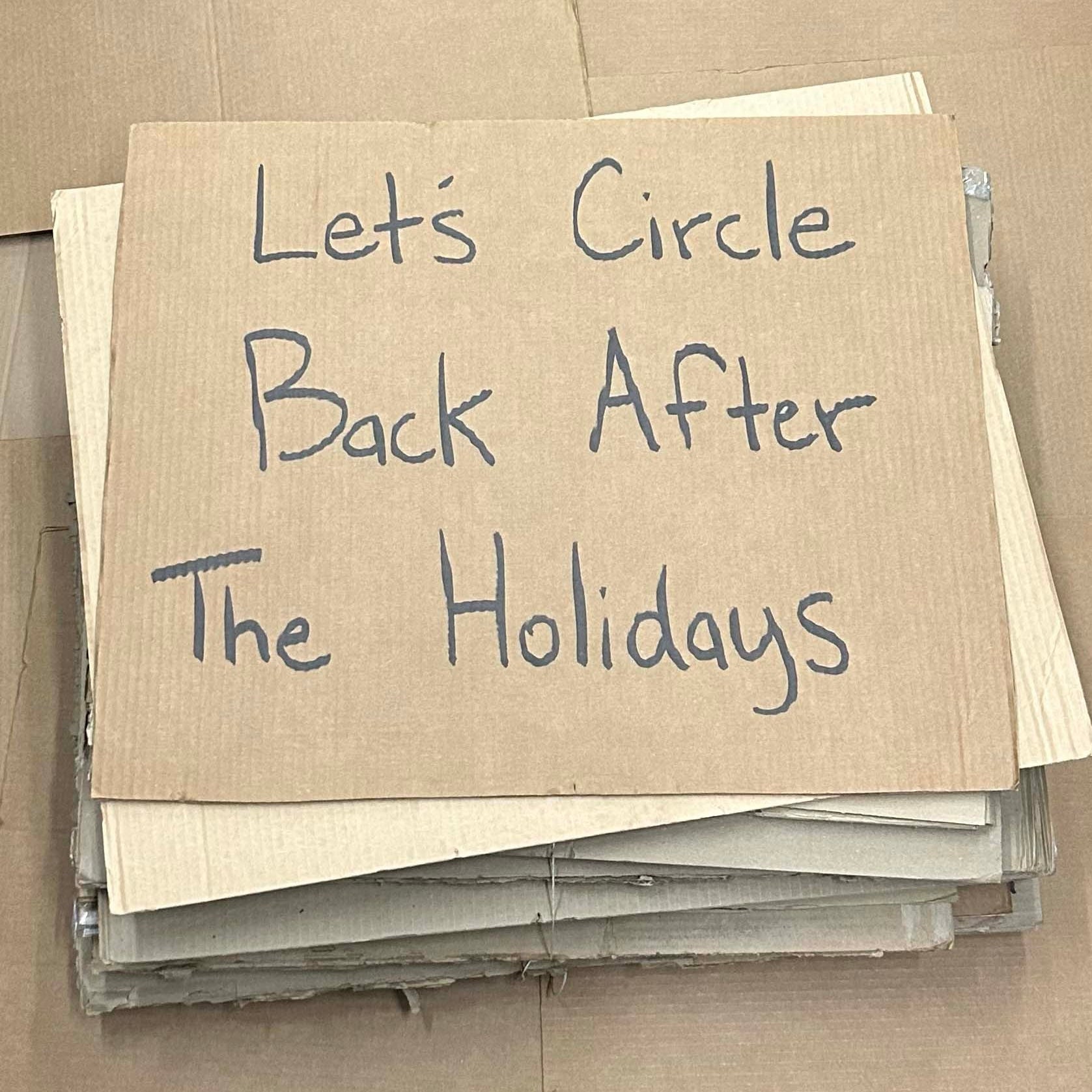 Let's Circle Back After The Holidays Sign